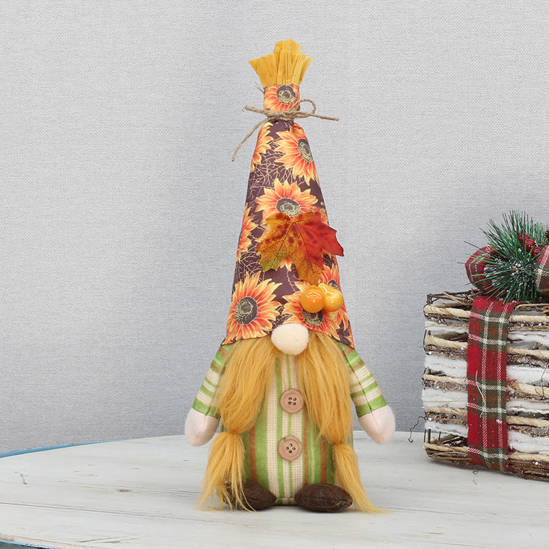 Harvest Festival Long Hat Faceless Doll Ornament for Home & Holiday Decor
