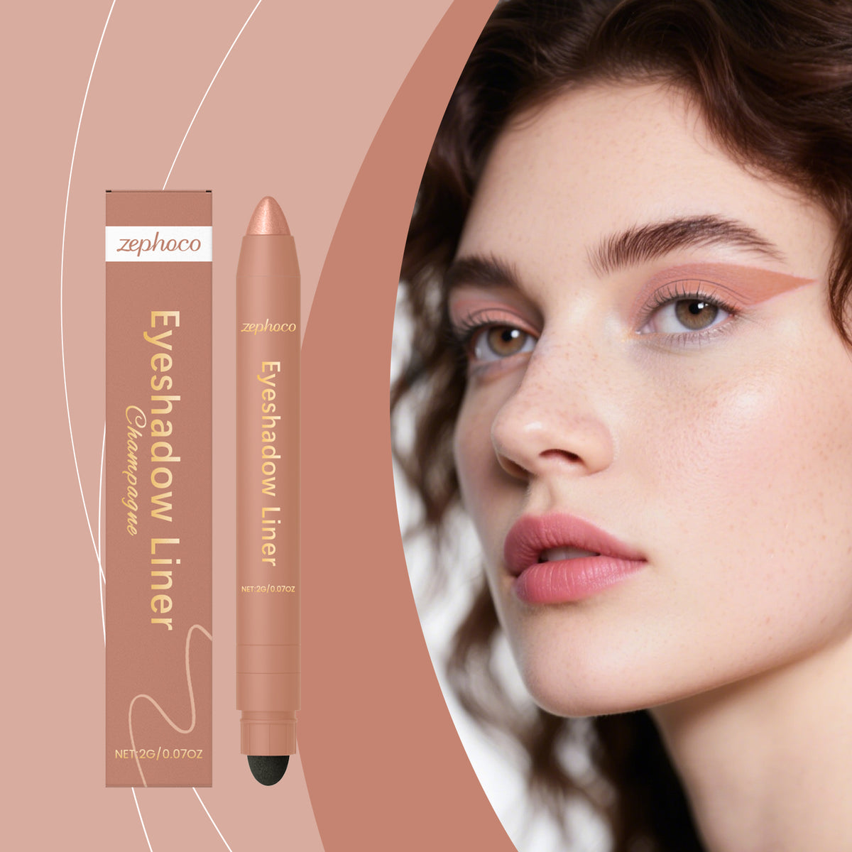 2-in-1 Eyeliner Pencil Champagne 2g - Long-lasting Makeup Tool