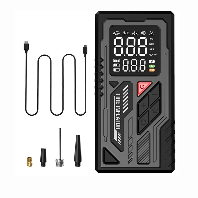 Wireless Portable Car Air Pump with Power Bank and Light