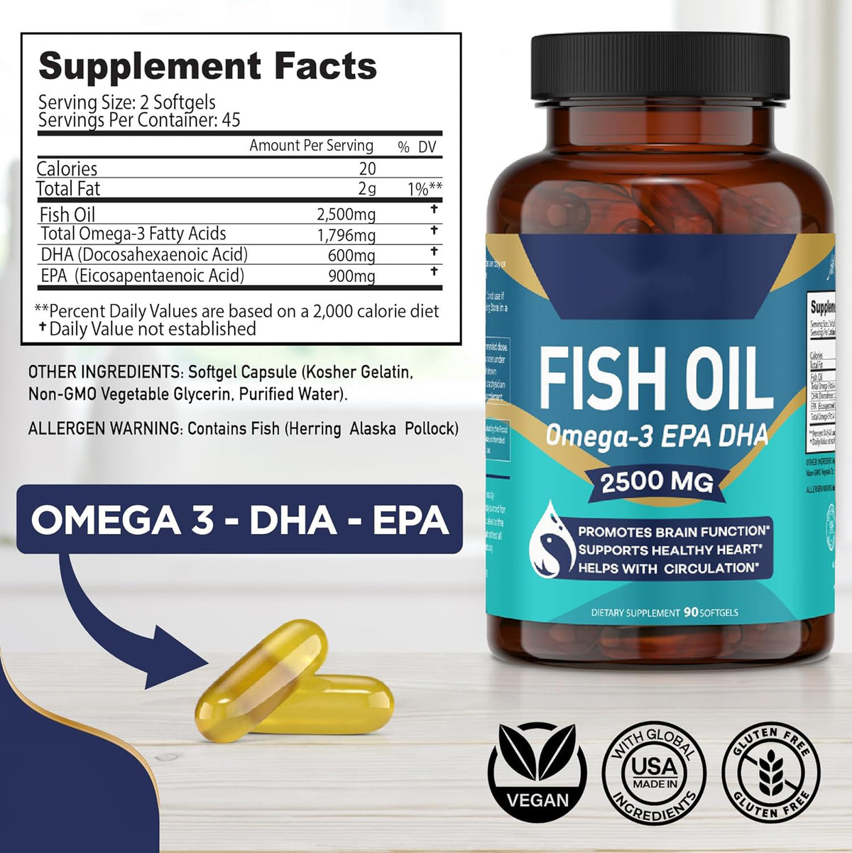 Fish Oil Soft Capsules with EPA & DHA
