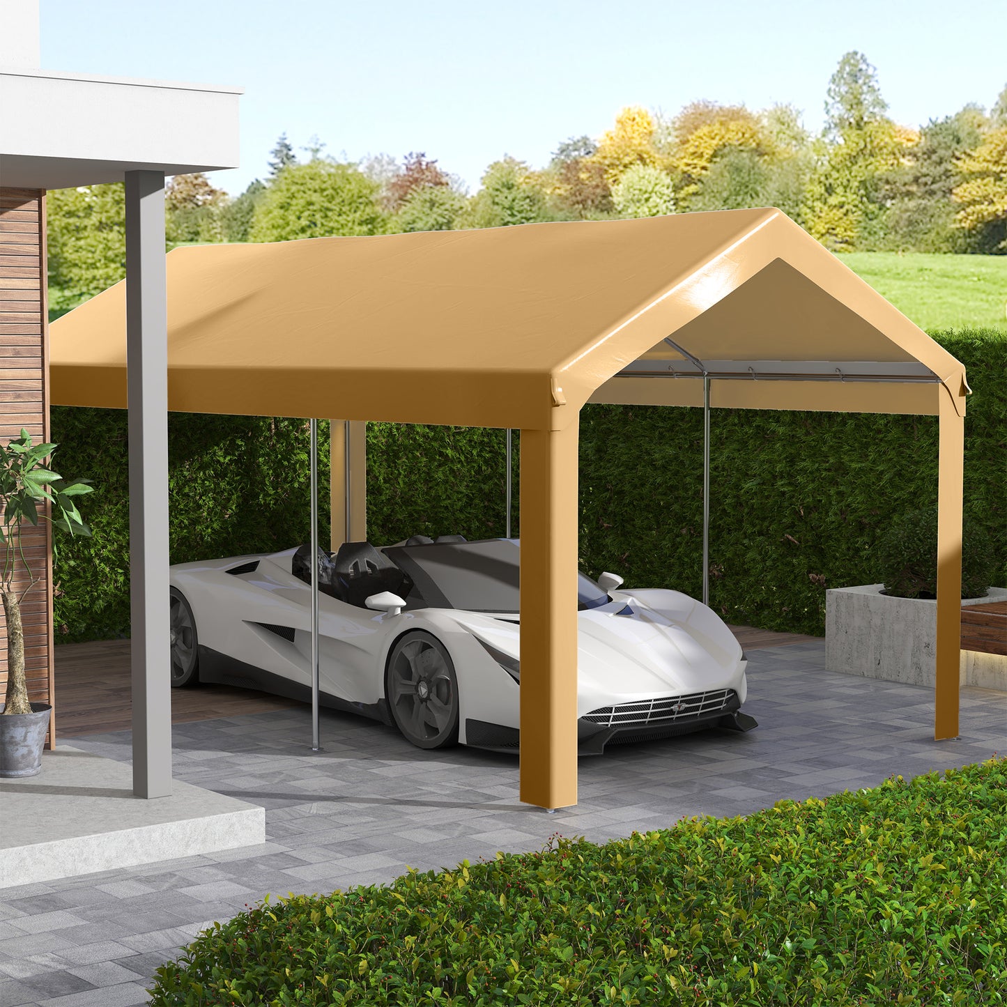 10' x 20' UV Resistant Carport Canopy Replacement Cover - Beige