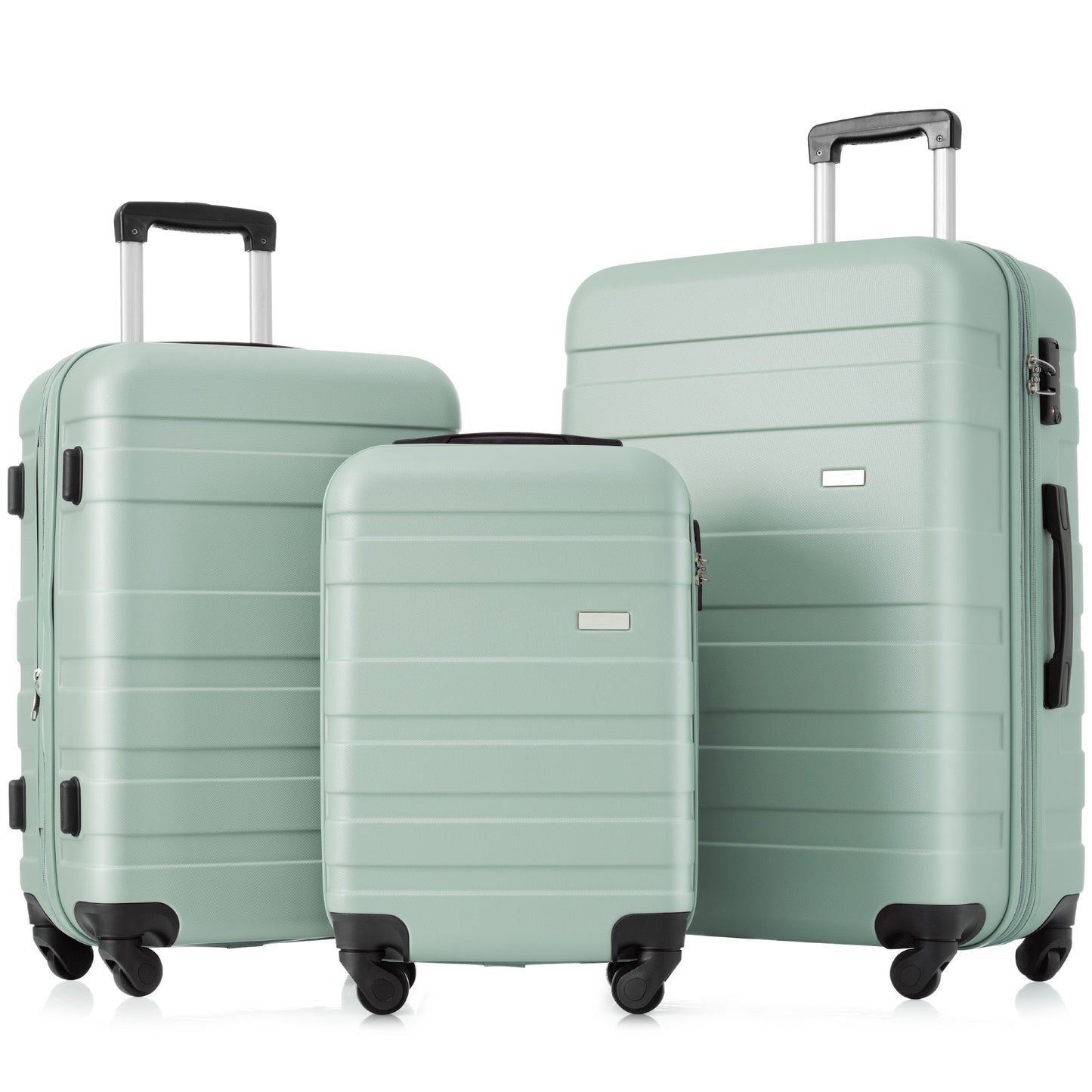 3-Piece Green Hardshell Luggage Set with TSA Lock - Lightweight & Durable
