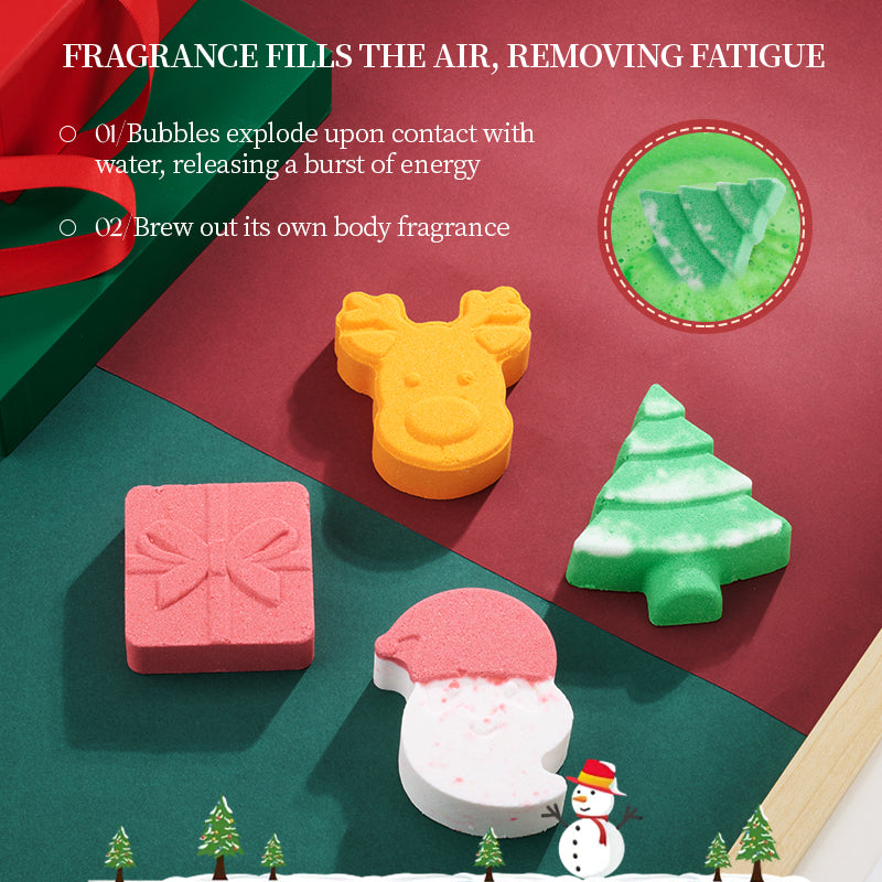Christmas Bath & Shower Bomb Gift Set 105g - Festive Relaxation Spa Set