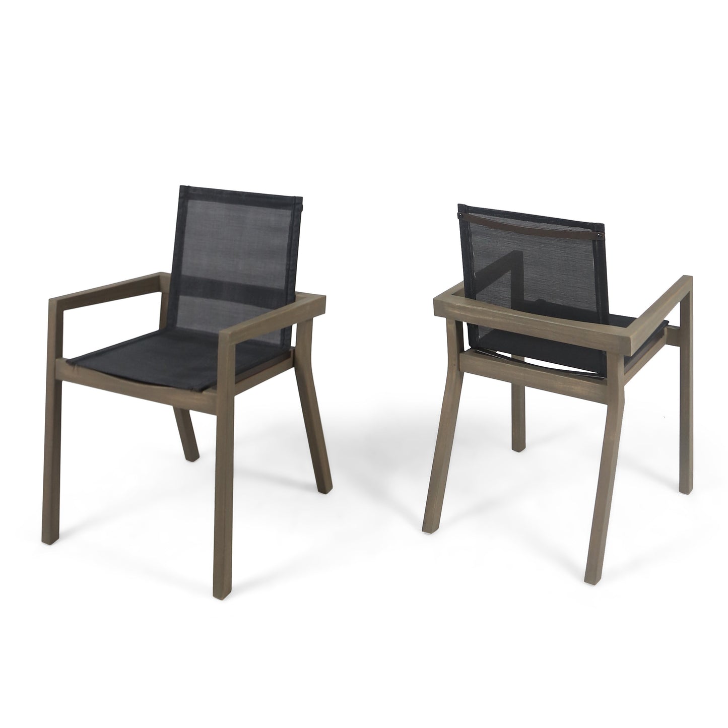 Set of 2 Grey Belfast Dining Chairs - Stylish Outdoor Furniture