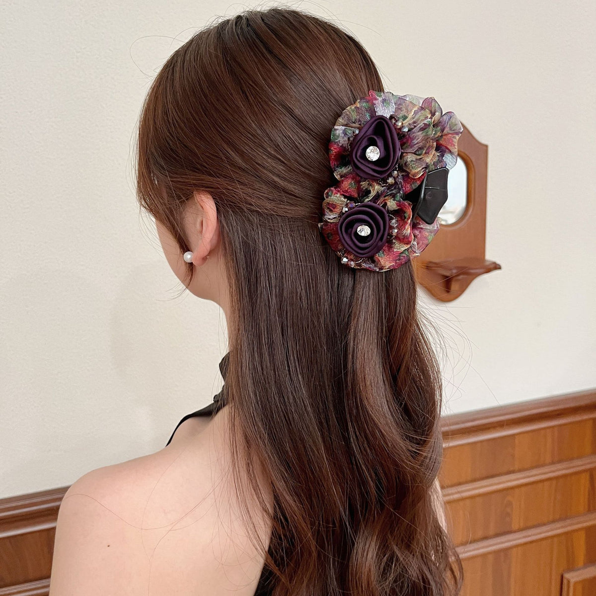 Elegant Rose Ponytail Clip Grip Hair Accessory