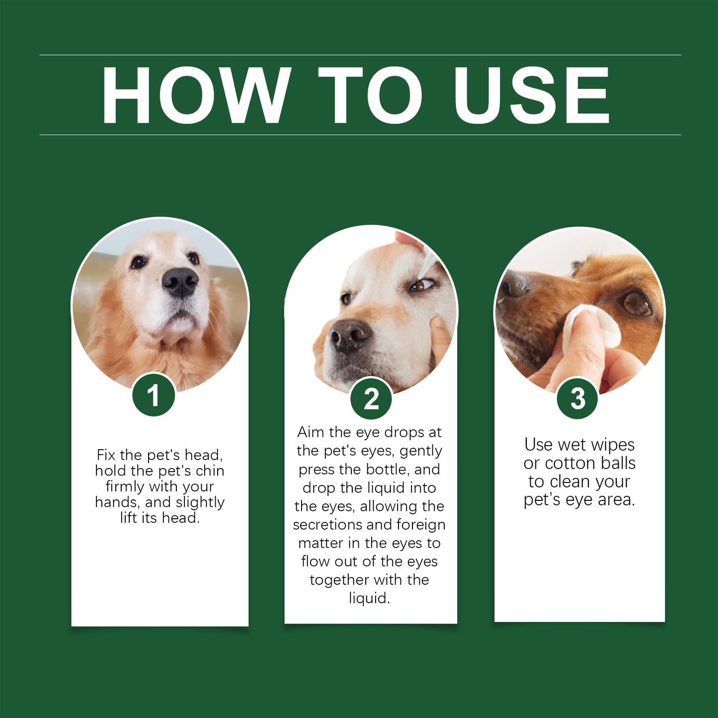 Pet Eye Drops for Dogs & Cats - Gentle Eye Care with Sodium Hyaluronate & Vitamin E, 60ml