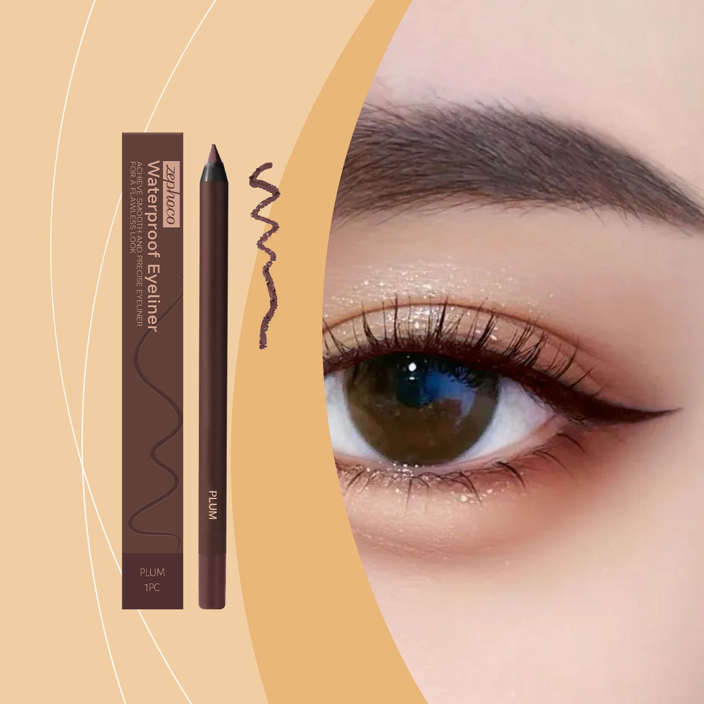 Waterproof Plum Eye Liner Pencil - Long-Lasting Eye Makeup