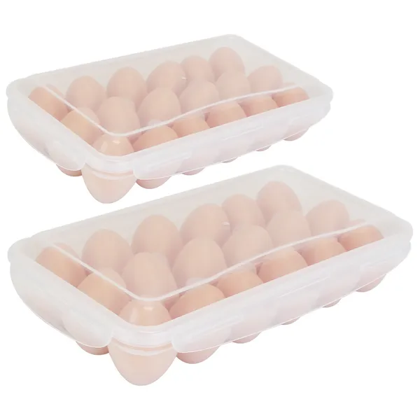 Stackable Egg Holder - 2Pcs 18-Cavity Egg Storage Container