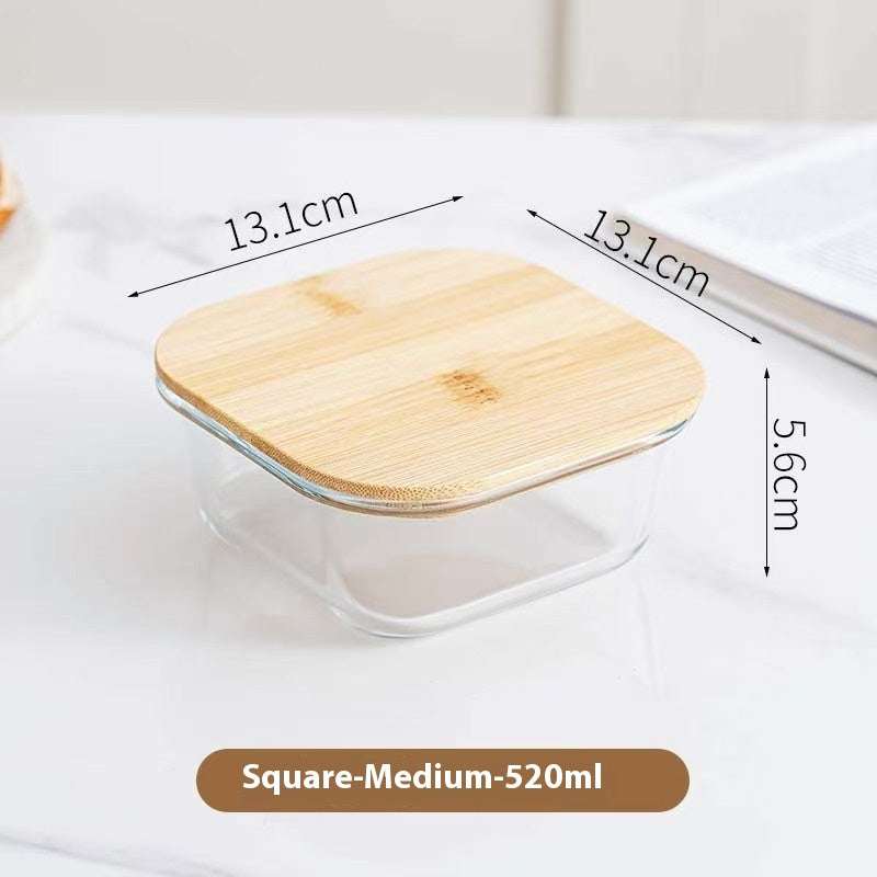 Glass Lunch Box Set with Microwave Heating - Multiple Sizes