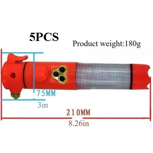 Multi-Functional Car Safety Hammer with Flashlight and Seat Belt Cutter