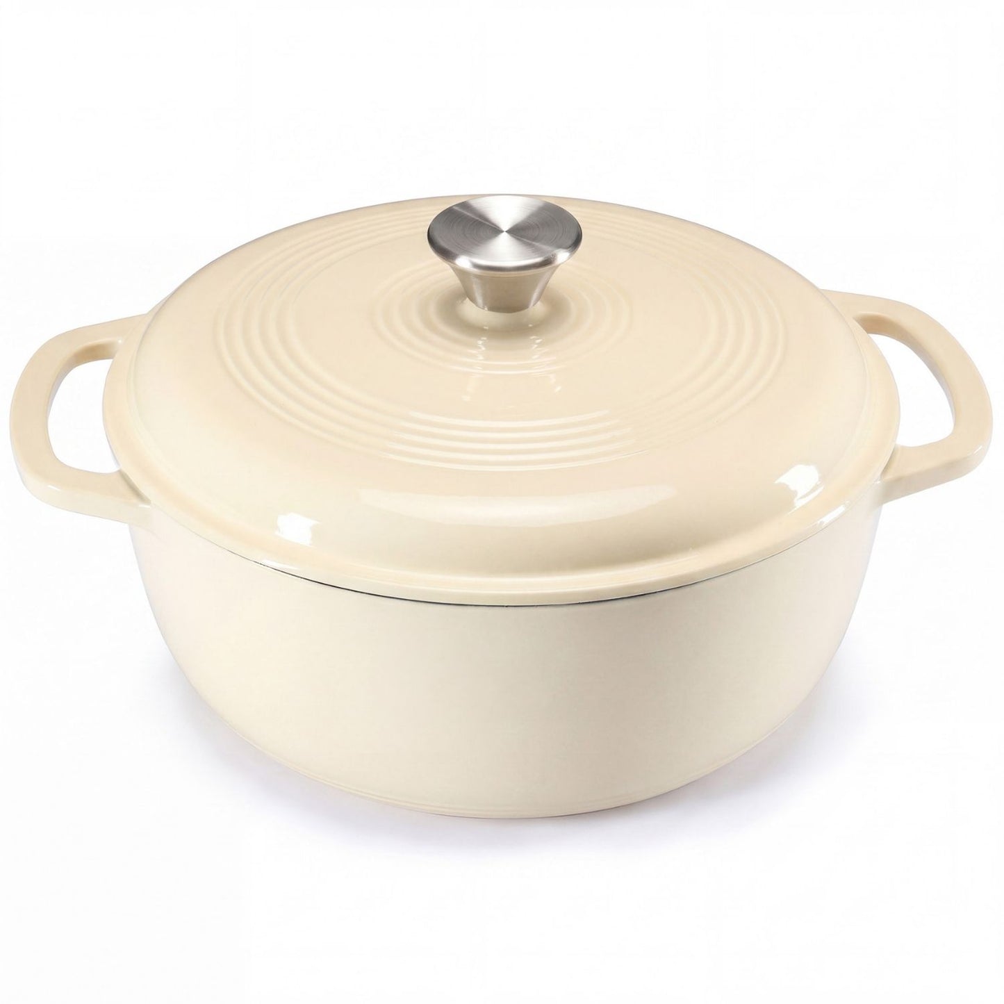 6 Quart Enameled Cast Iron Dutch Oven with Moisture-Sealing Lid