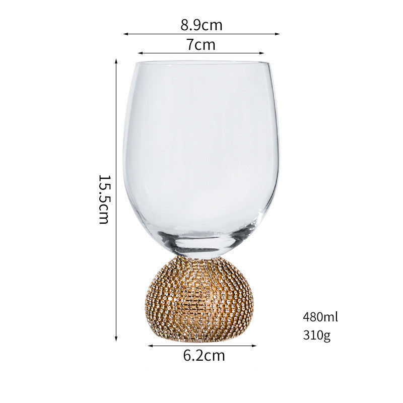 Luxury Diamond-Encrusted Crystal Wine Glass - Multiple Colors & Styles