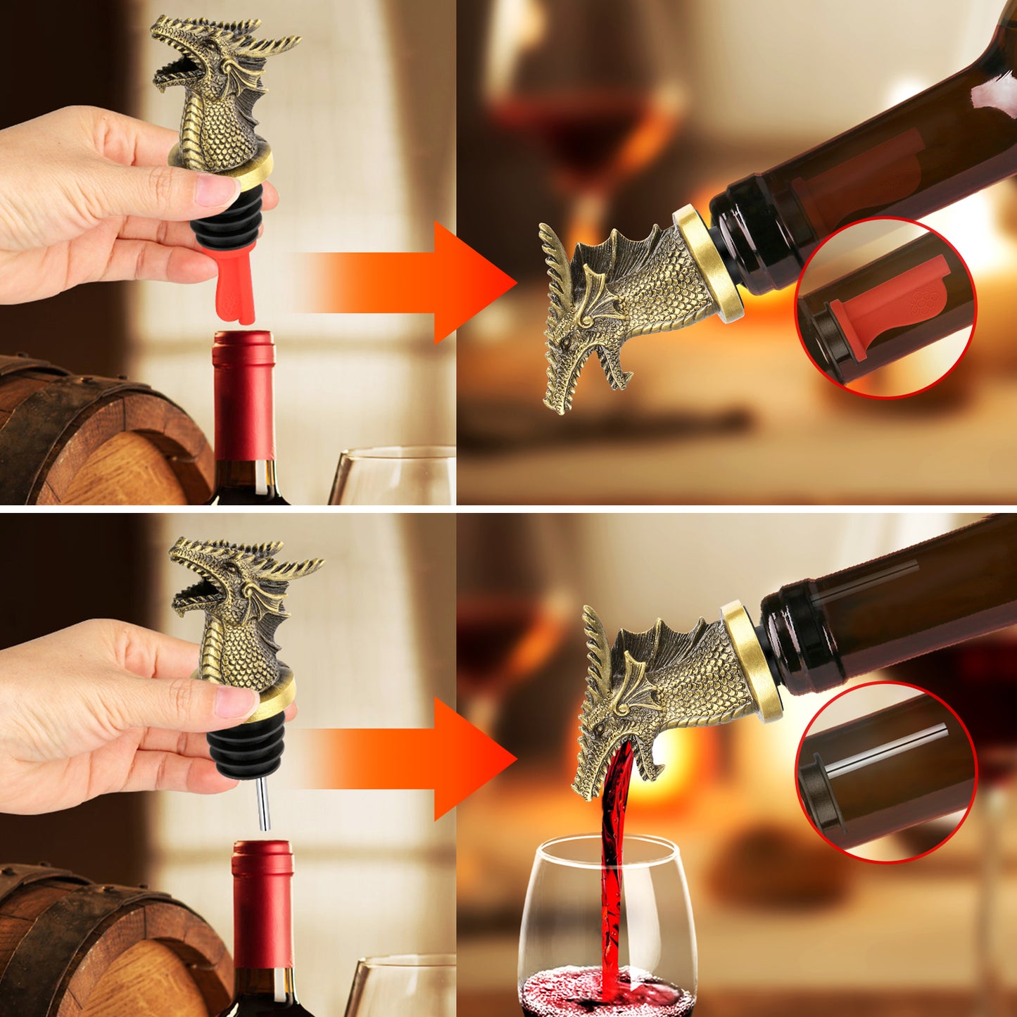 Dual Function Bottle Stopper and Faucet Dispenser - Multiple Colors