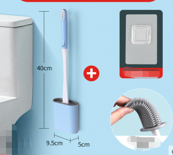 Silicone Toilet Brush Wall-Mounted No Dead Corners Cleaning Tool - Multiple Styles