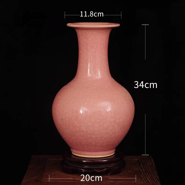 Cracked Porcelain Vase - Decorative Ceramic Tabletop Accent for Home & Office