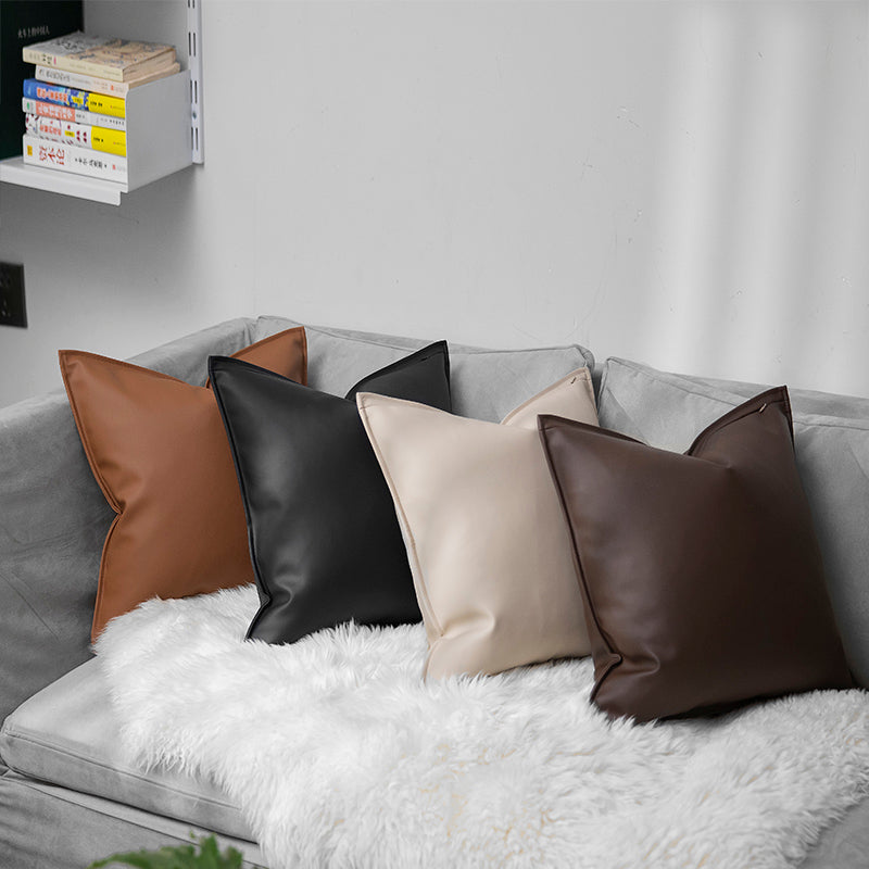Nordic Style Leather Sofa Pillow Cover | Living Room Cushion Support