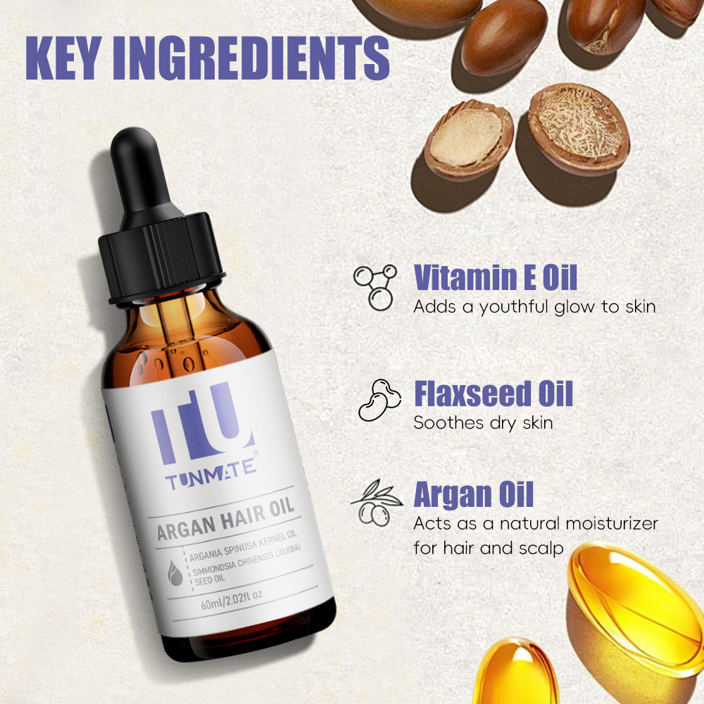 Moroccan Argan Hair Oil - Essential Hair Treatment for Shine & Moisture