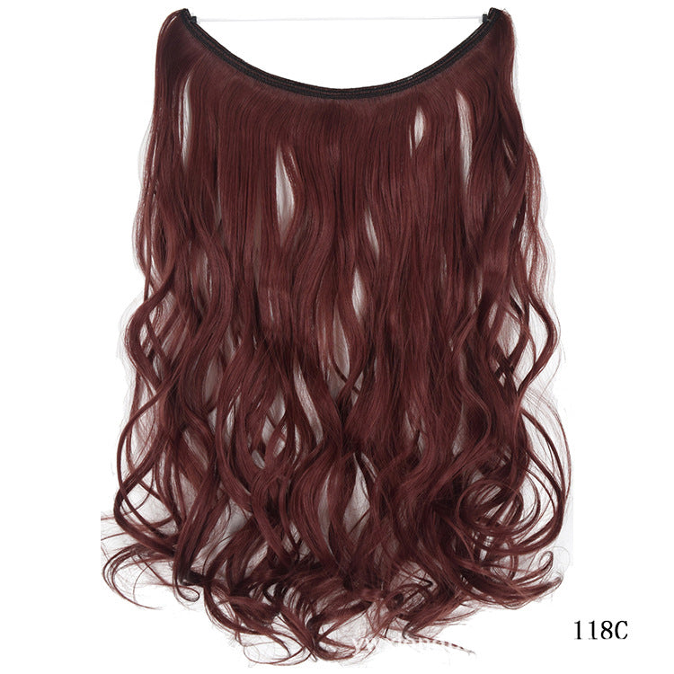 Seamless Hair Extension Wig Set for Women - High-Temperature Fiber, Multiple Colors