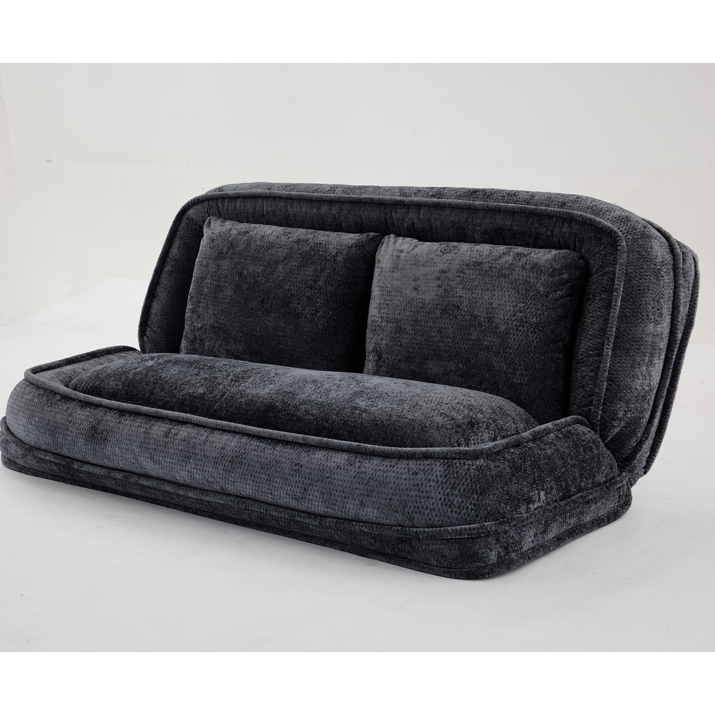 Extra Large Chenille Lazy Sofa Loveseat - Black Dog Bed