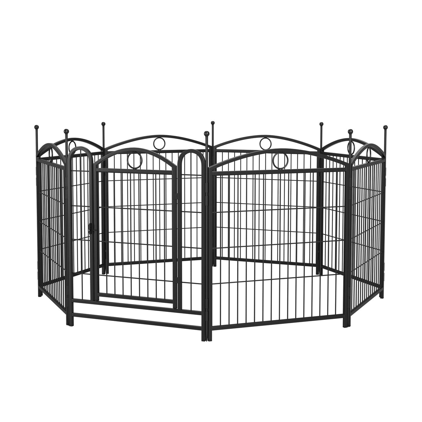 Indoor Outdoor 32 Inch Metal Dog Playpen with Doors - Heavy Duty Pet Fence