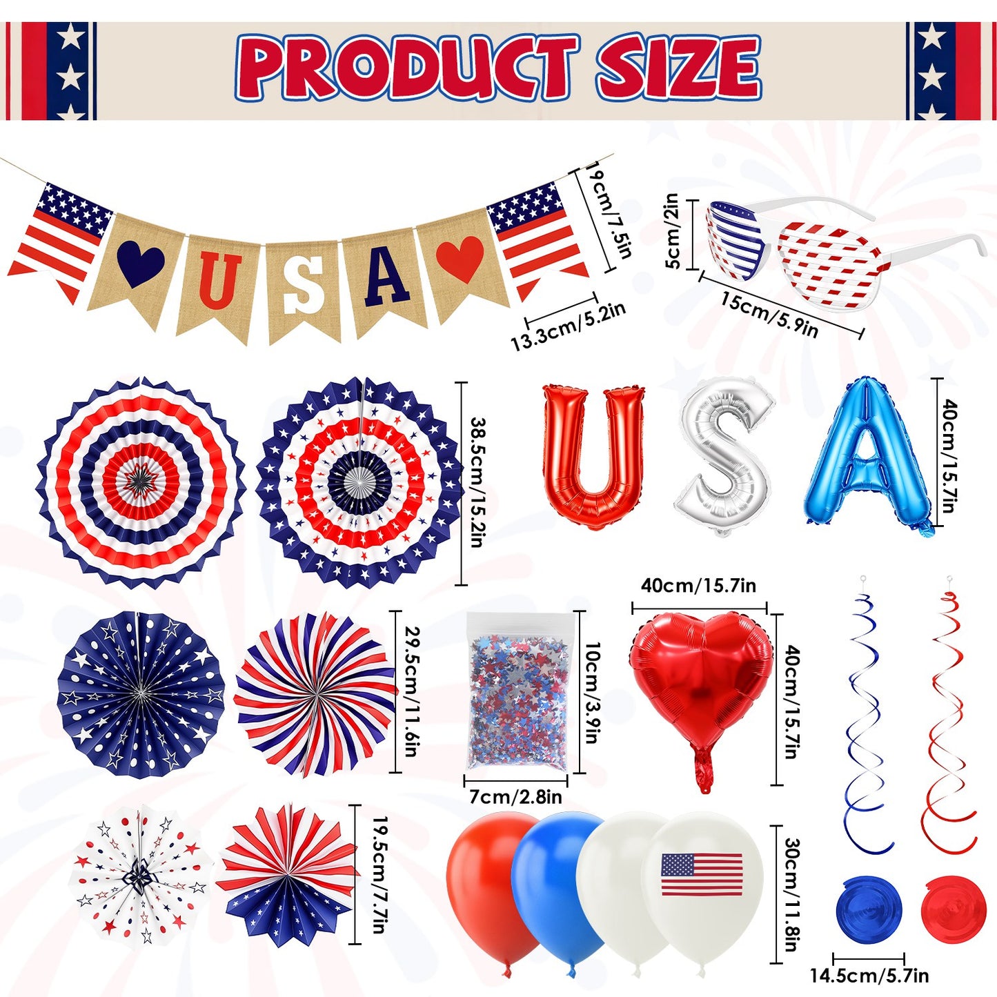 Complete 4th of July Decoration Set - Patriotic Party Supplies