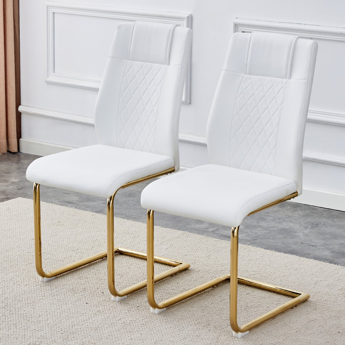 Modern Dining Chairs, Room And Golden Leg Cushioned Chairs Made Of