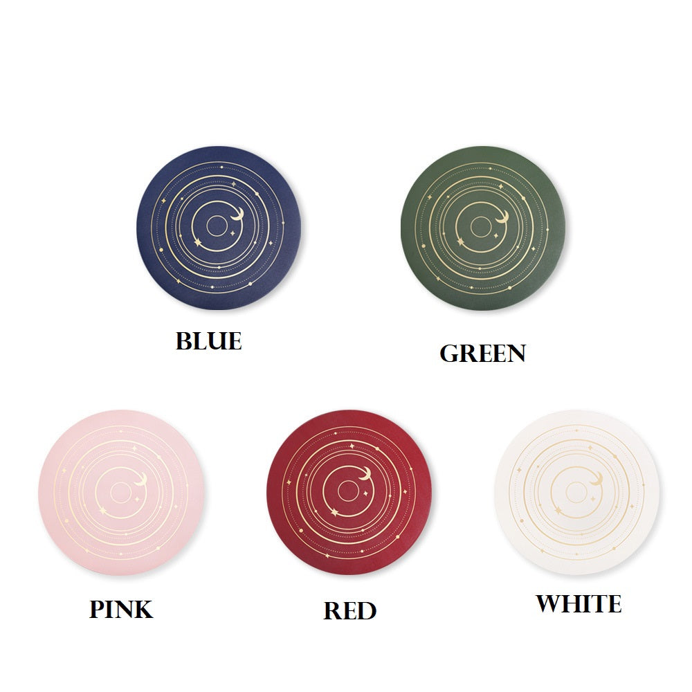 Waterproof Leather Coaster Set - Star Rail Pattern for Dining & Home Decor