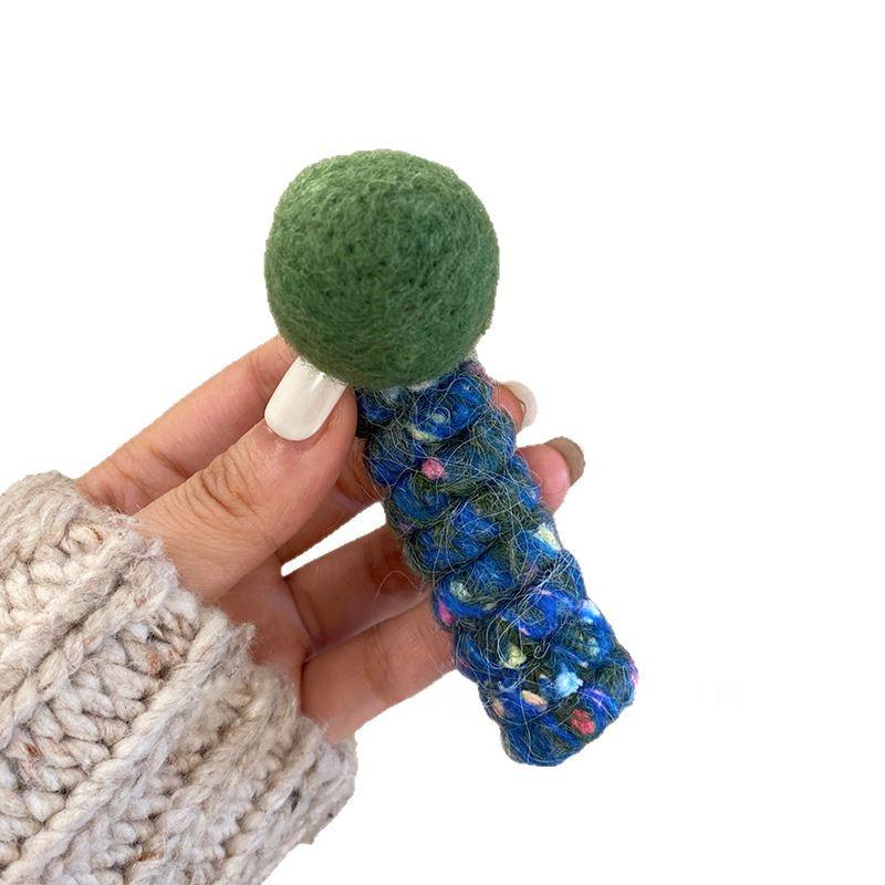 Pom-Pom Phone Cord Hair Tie - Elastic Korean Style