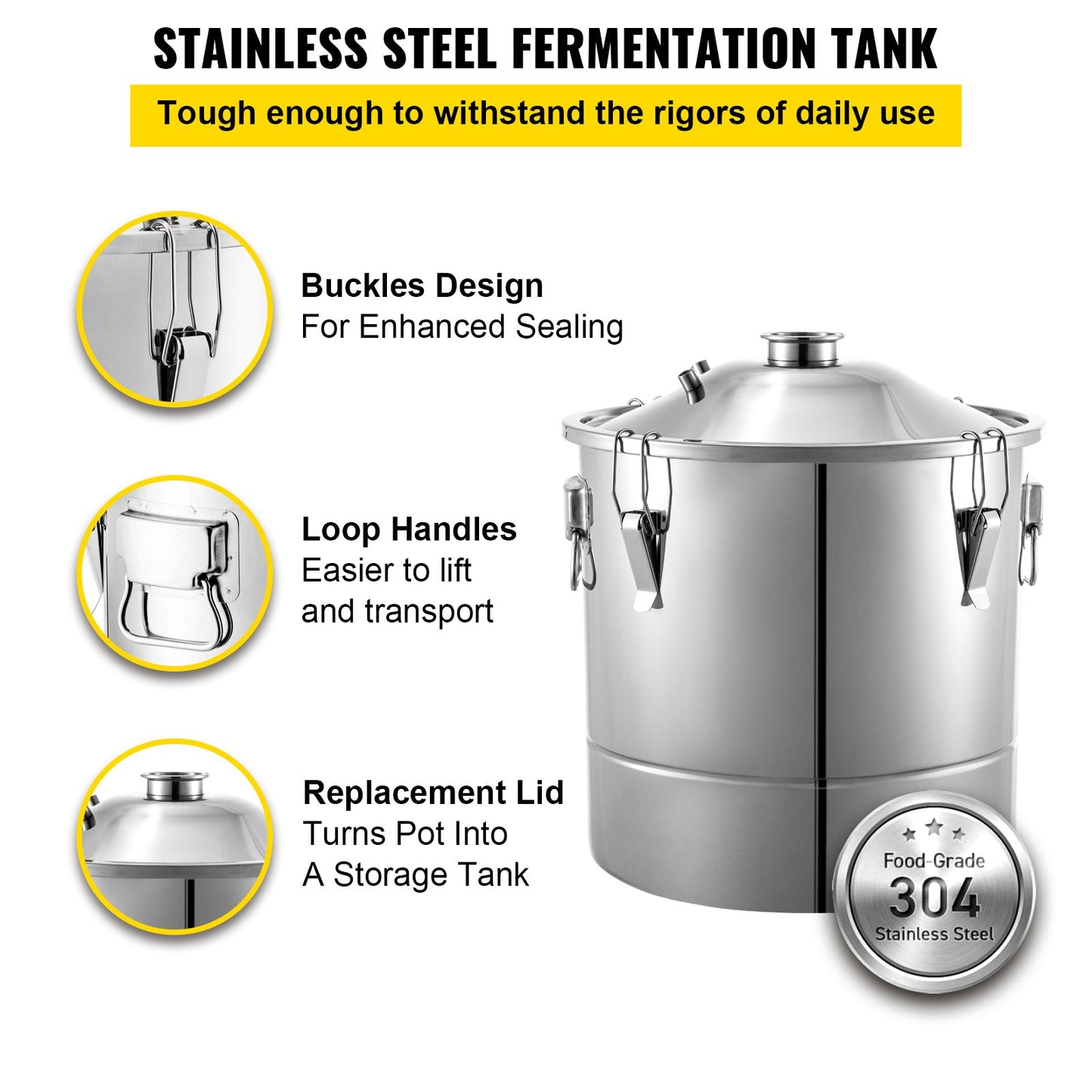 70L Stainless Steel Alcohol Distiller Kit with Thermometer