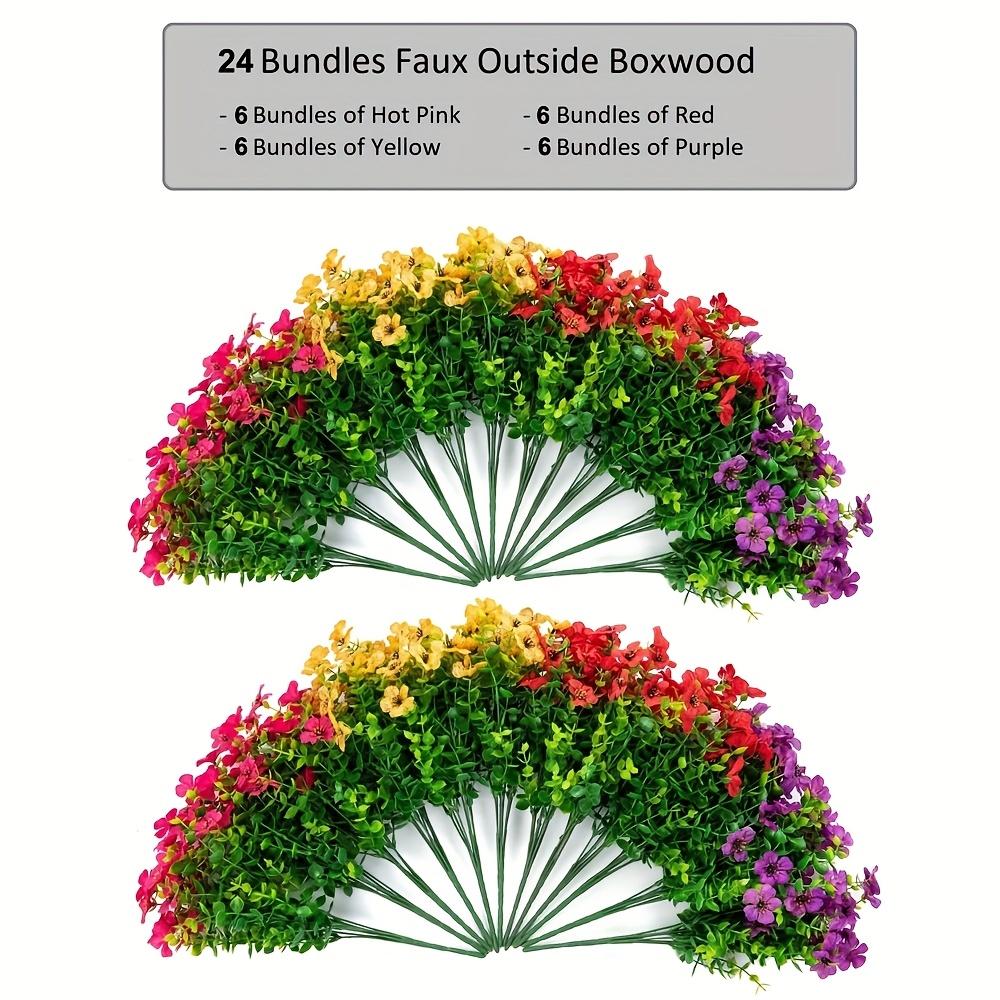 24-Piece Artificial Christmas Flower Bouquet Set - Festive Decor