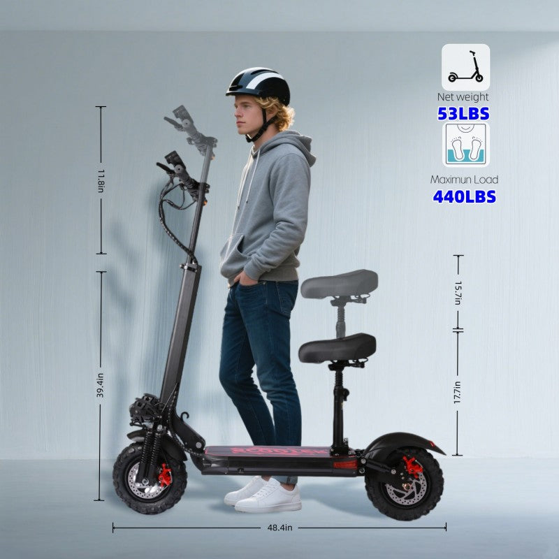 Electric Scooter D02 Pro - 1200W, 48V 18Ah, Off-Road