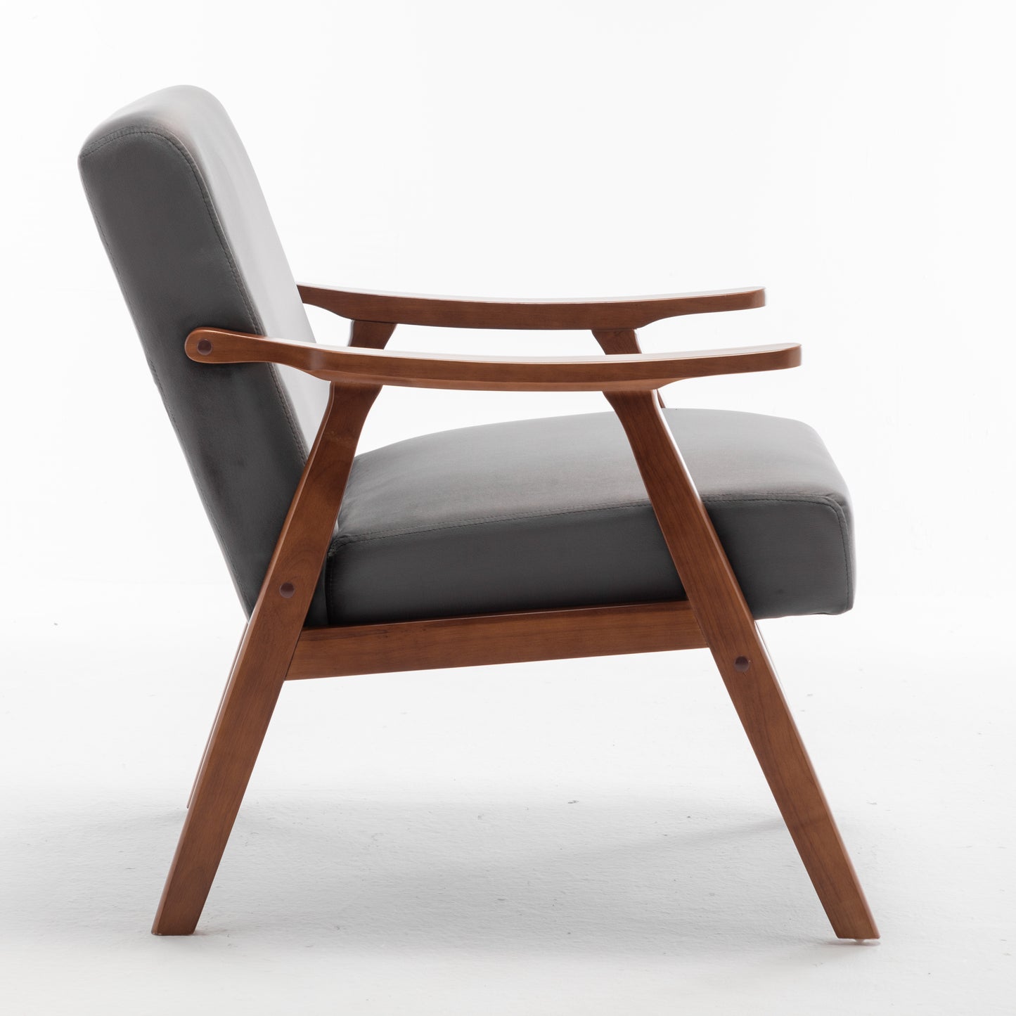 Accent Chair with Velvet Upholstery - Mid-Century Modern Grey