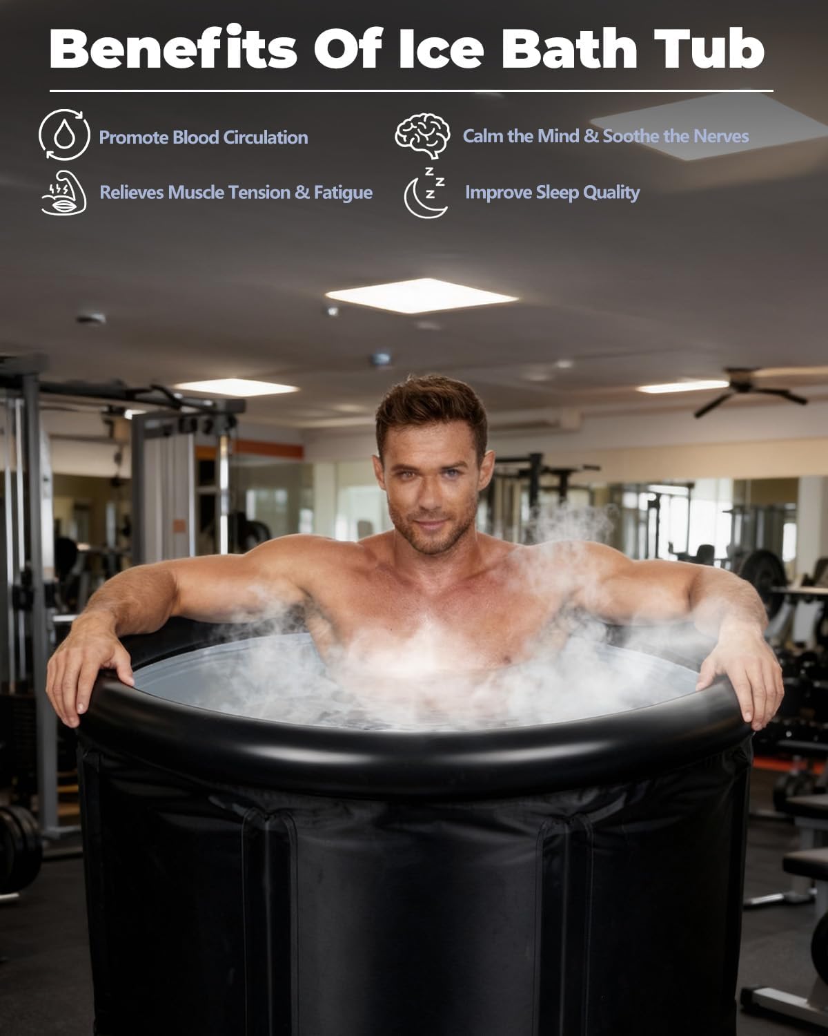 105 Gallons Cold Plunge Tub with Cover for Recovery & Therapy