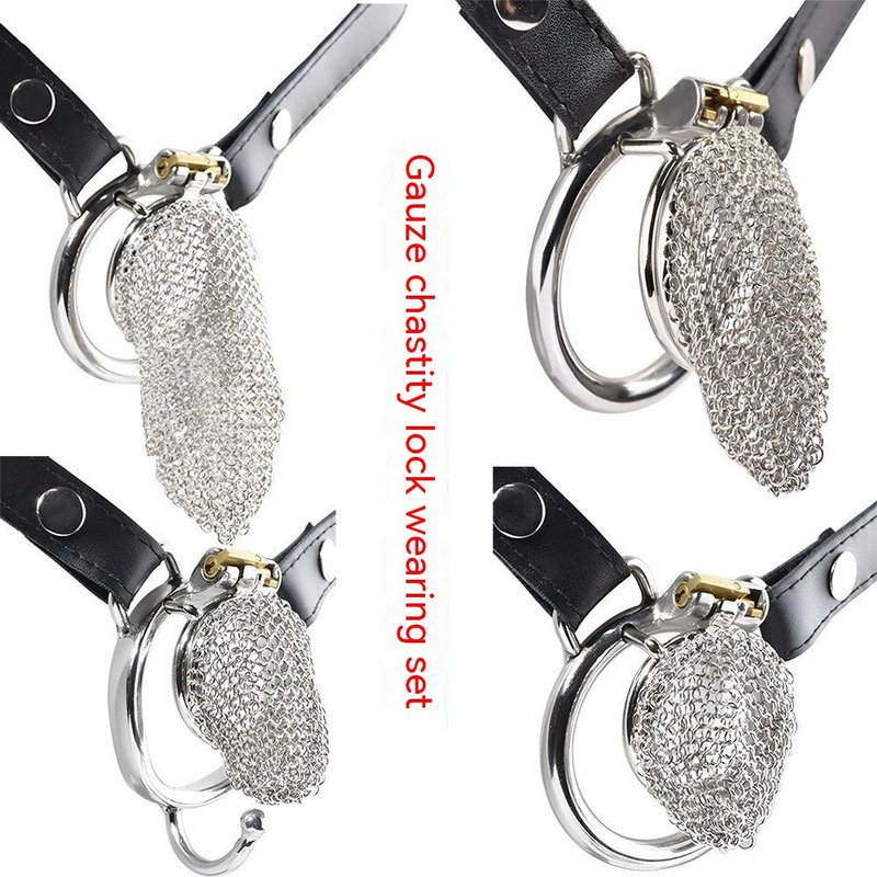 Breathable Mesh Chastity Lock Set for Adult Male Security