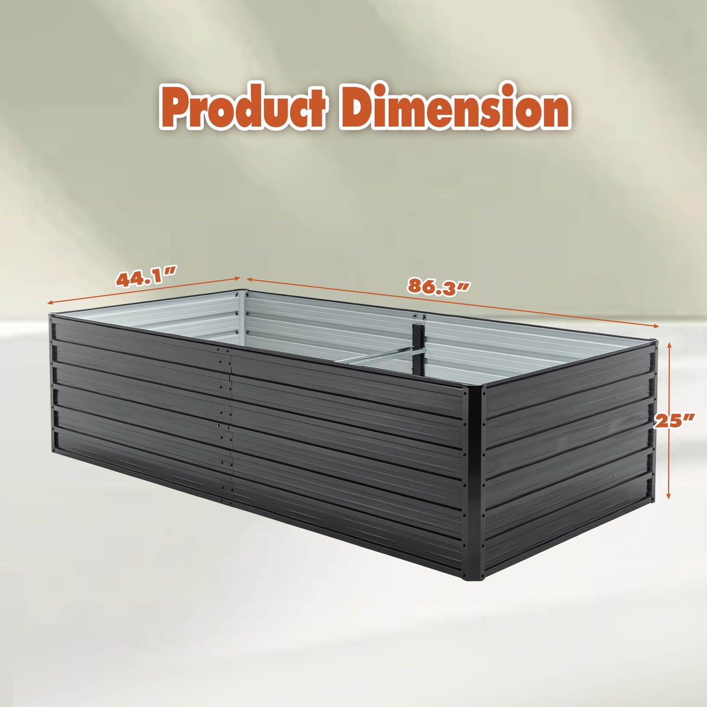 Galvanized Raised Garden Bed Kit for Vegetables Herbs and Fruits - Outdoor Planter