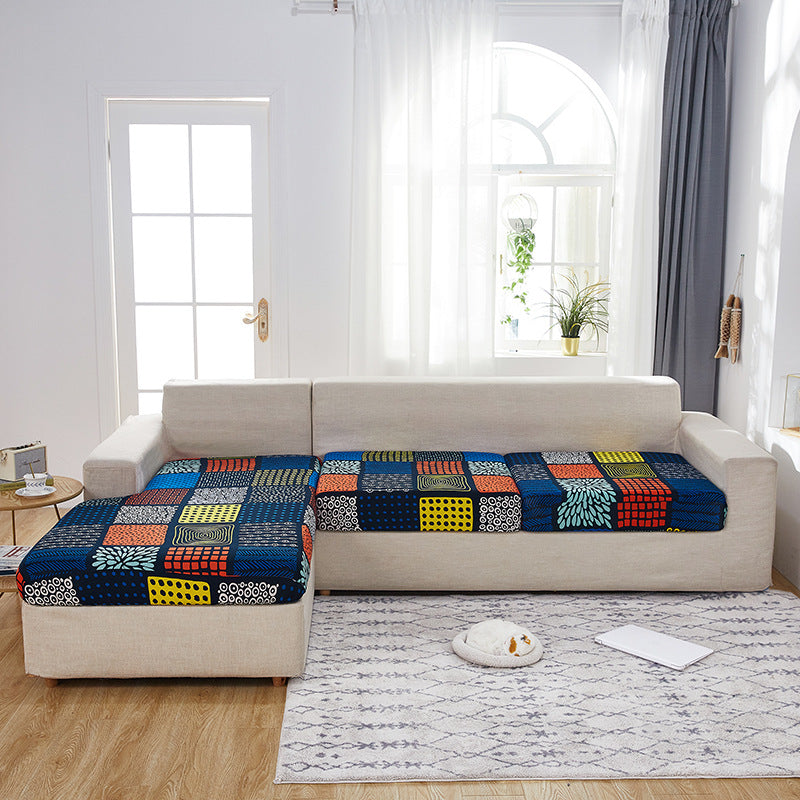 Stretch Sofa Seat Cover - Printed Milk Silk Cushion Protector for Home