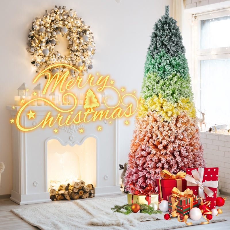 Artificial Rainbow Christmas Tree - Multiple Heights, PVC Tips