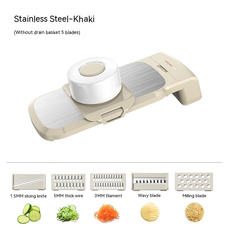 Multi-function Vegetable Chopper with Blades & Basket - Kitchen Grater for Potatoes & More