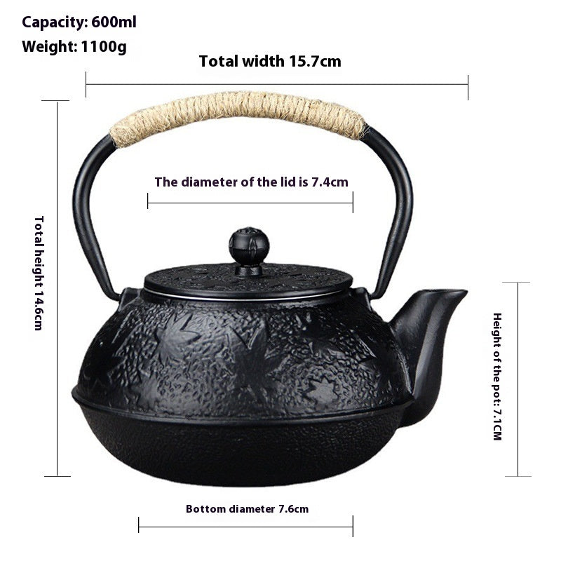 Electric Tea Kettle and Teapot Set - Ceramic Stove Compatible, 600ml