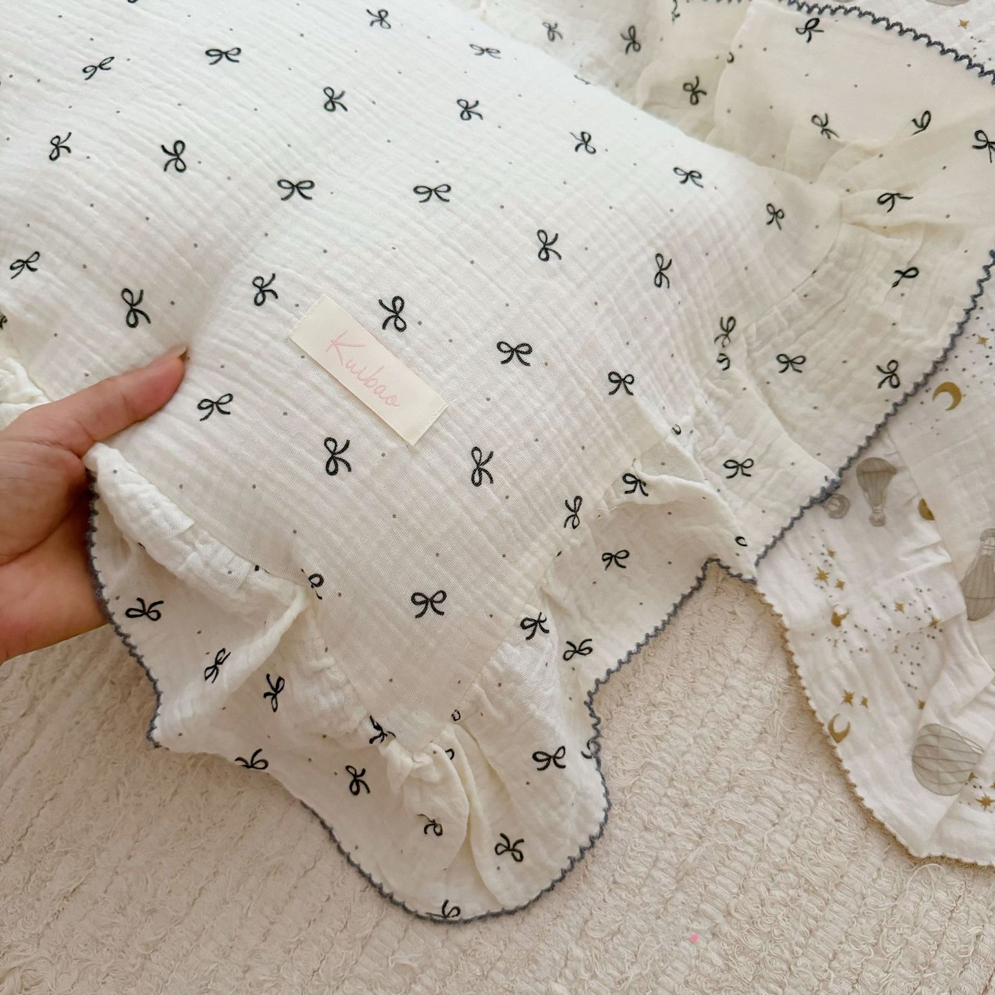 Korean Floral Cotton Gauze Pillowcase - Soft Home Bedding