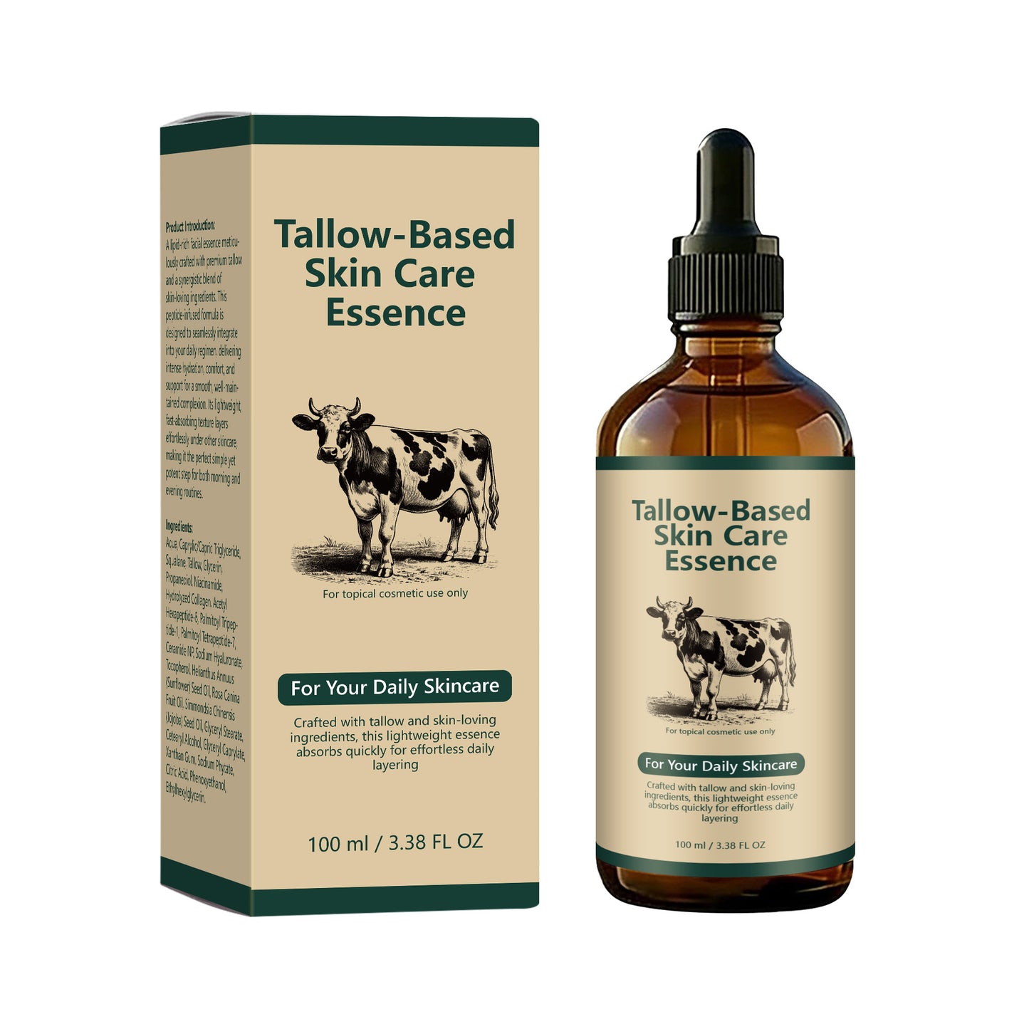 Beef Tallow Honey Body Lotion - 100ml Natural Skin Care for Body