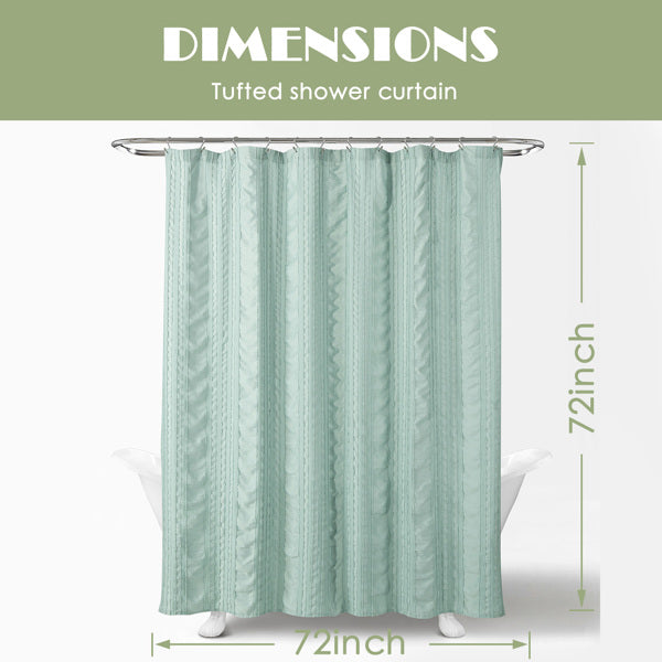 Seersucker Striped Shower Curtain - 72x72 Inch Boho Design