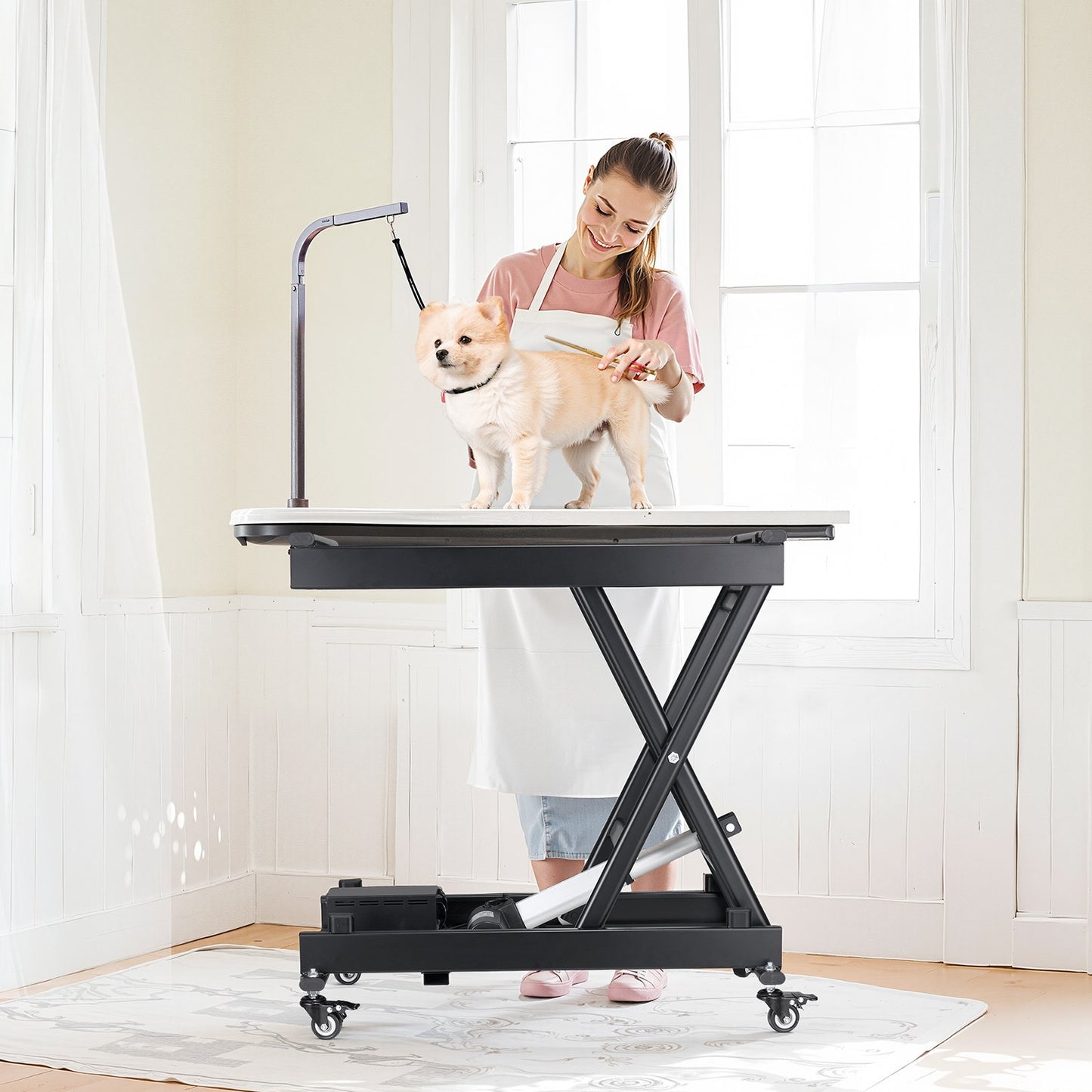 Electric Lift Table 330 Lb Capacity, 28-Inch Adjustable Height, Heavy-Duty Scissor Platform