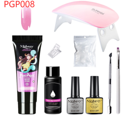 Poly Gel Nail Kit with UV Lamp & Glue