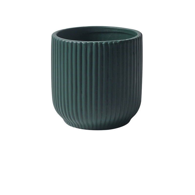 Ceramic Flower Pot Set - Nordic Style Garden Planters with Gold & Hole Options