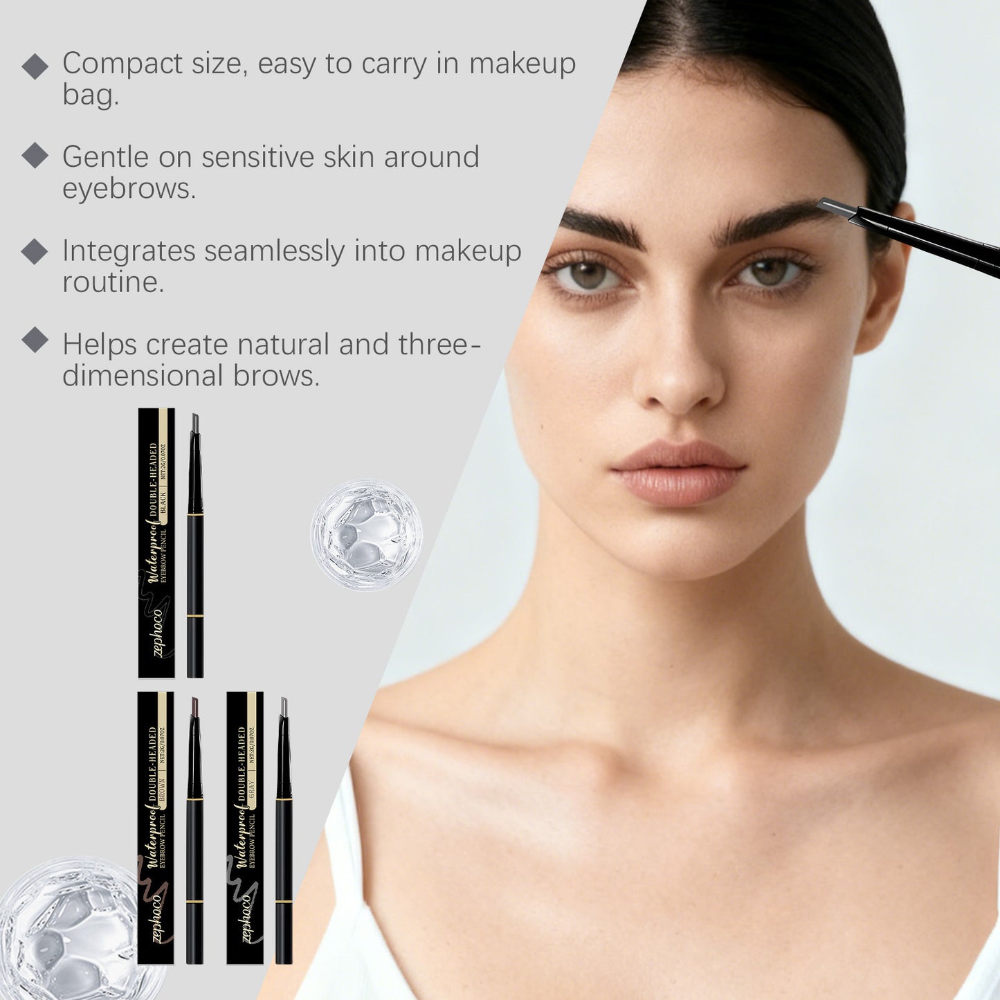 Long-Lasting Color-E Enhancing Eyebrow Pencil – Double-Ended Makeup Tool