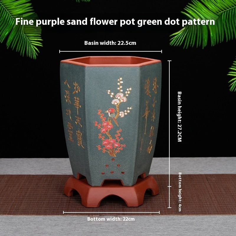 Hexagonal Large Ceramic Flowerpot for Home Garden Indoor Outdoor