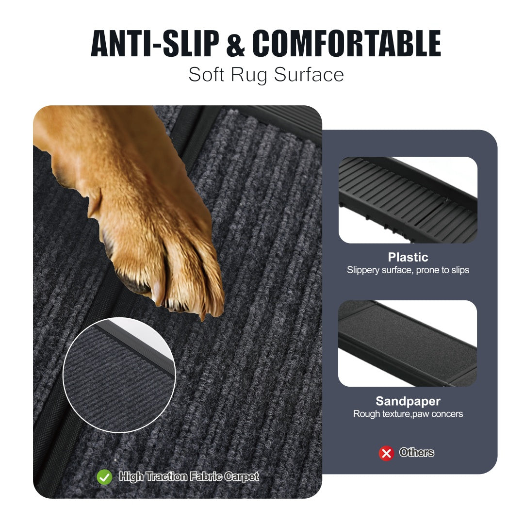 Portable Dog Ramp for Car SUV & Truck - 71 Inch Aluminum Non-Slip Surface, Supports Up to 250 lbs