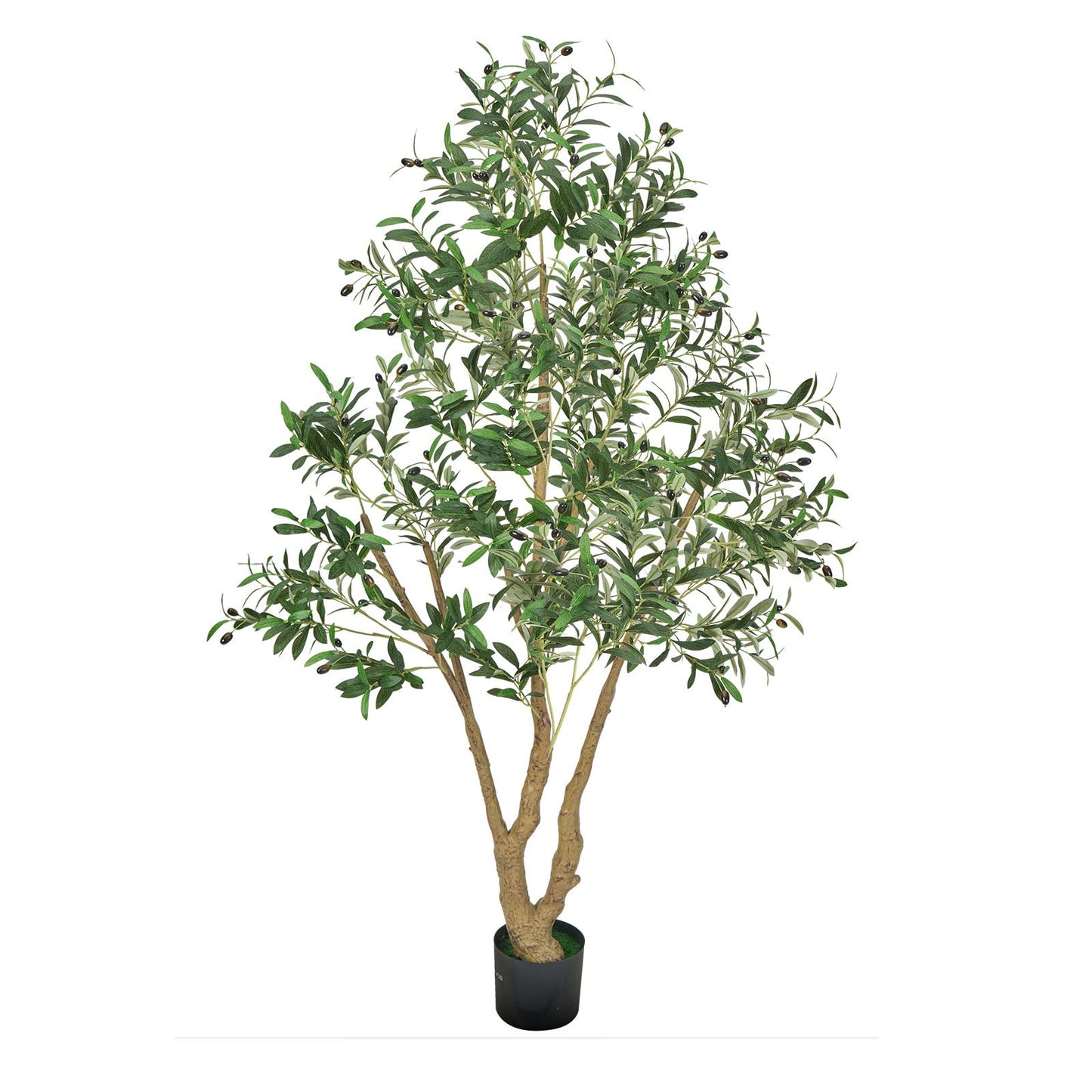 6FT Artificial Olive Tree with Black Pot - Tall Fake Plant for Home & Office Decor