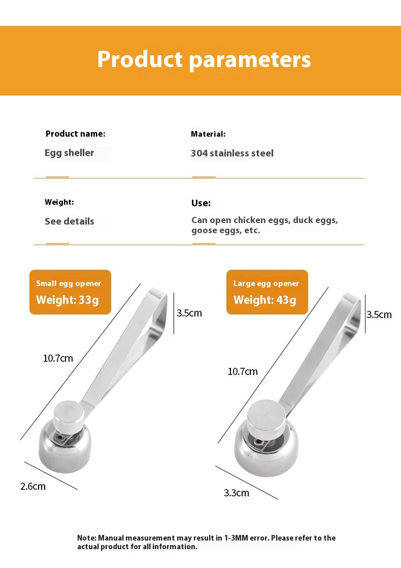 Stainless Steel Egg Knock Tool Set - Large & Small Kitchen Accessories